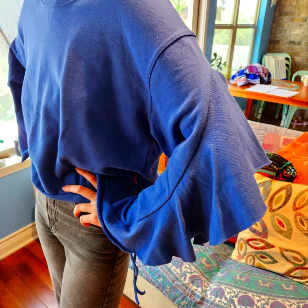 Free People cut out sleeve crewneck